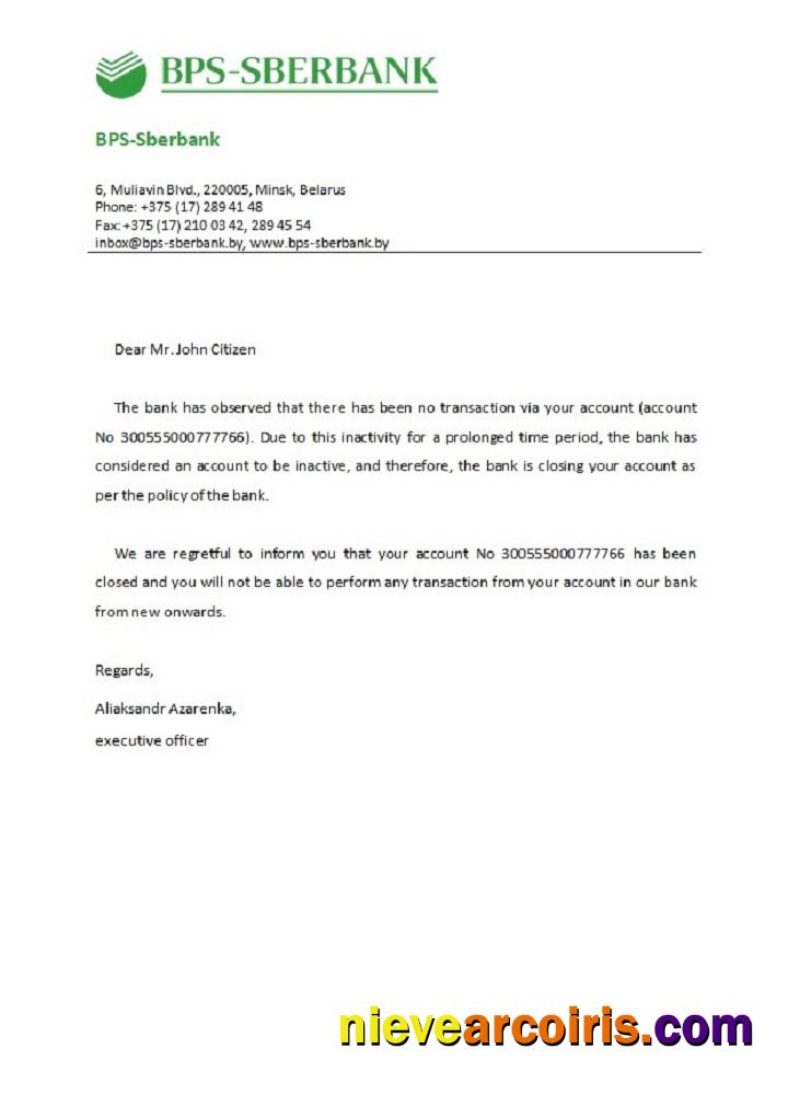 Belarus BPS-SBERBANK closure reference